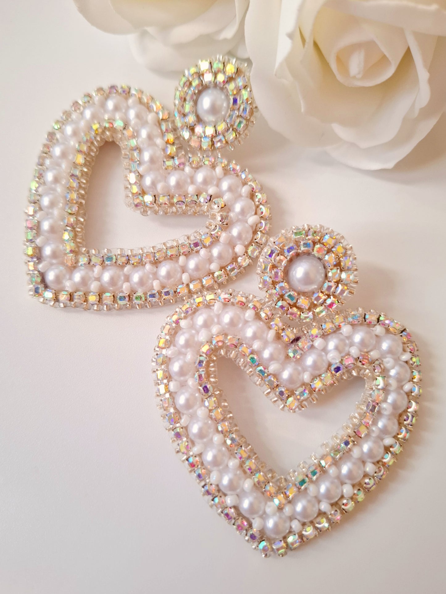 Pendientes Afrodita Perlas Corazones