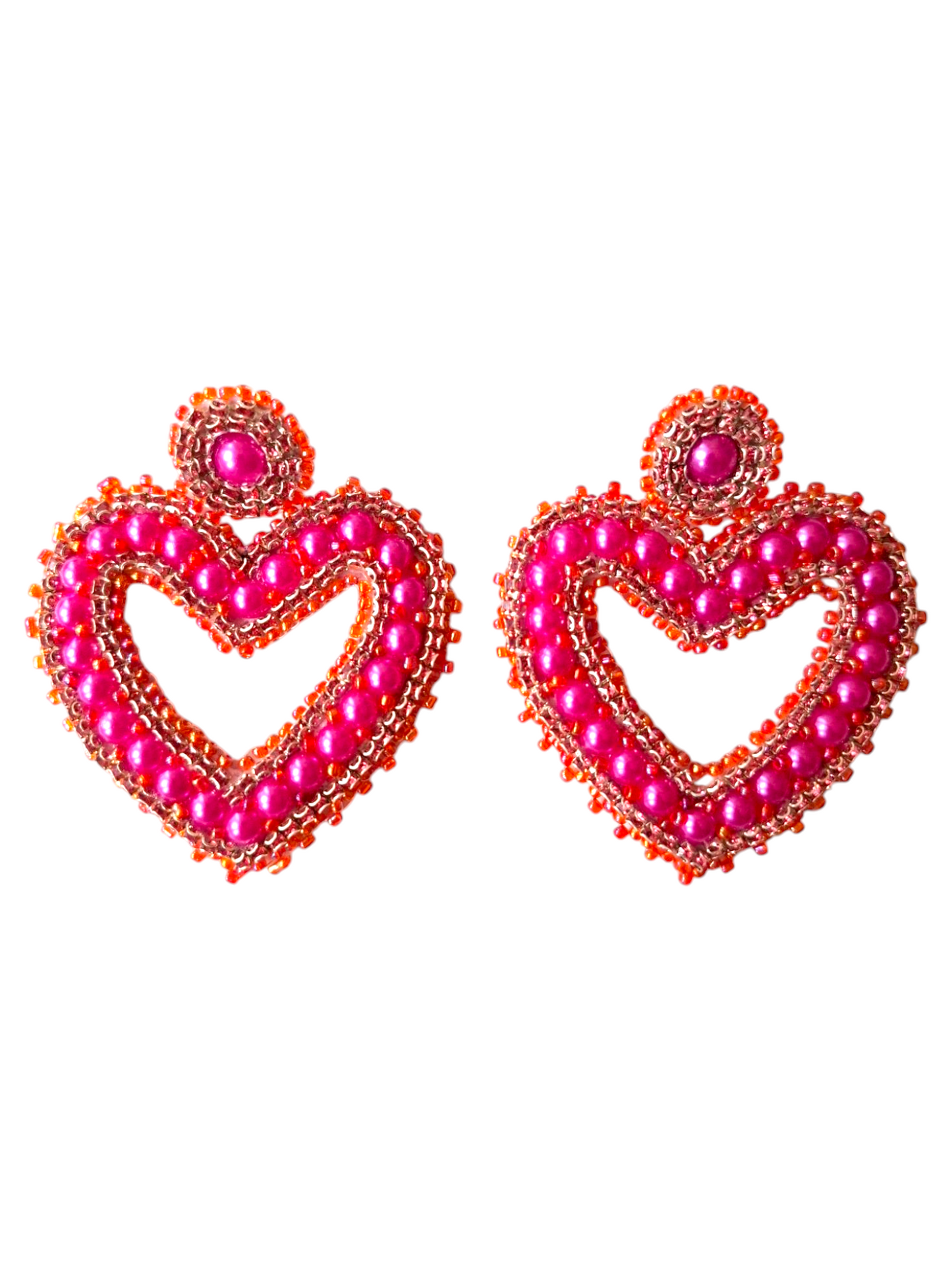 Pendientes Afrodita Perlas Corazones