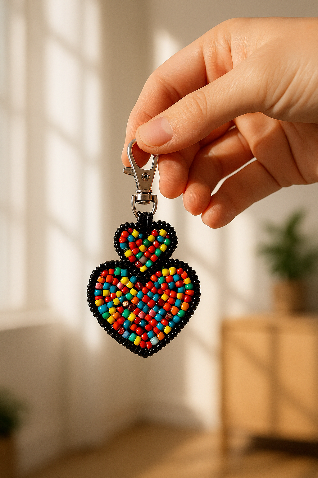 Charm para bolso con forma de corazón