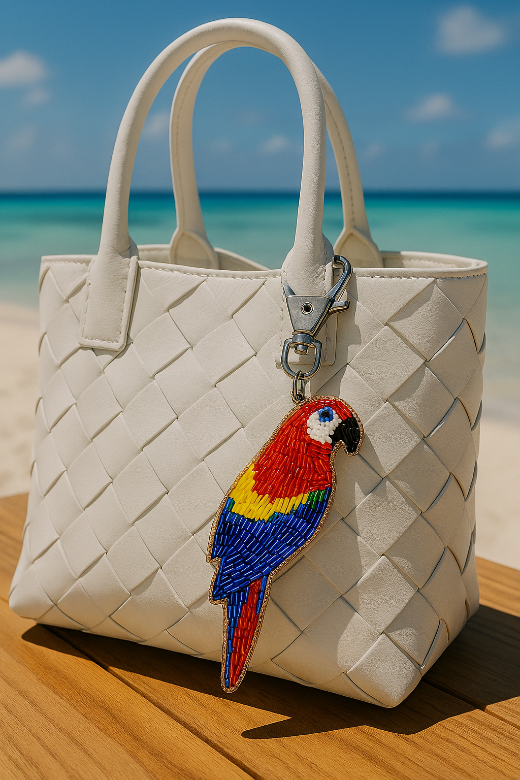 Colgante para bolso con forma de loro