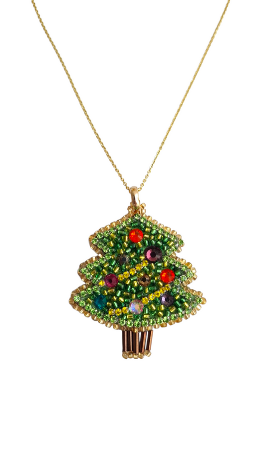 Collar con colgante de árbol de Navidad
