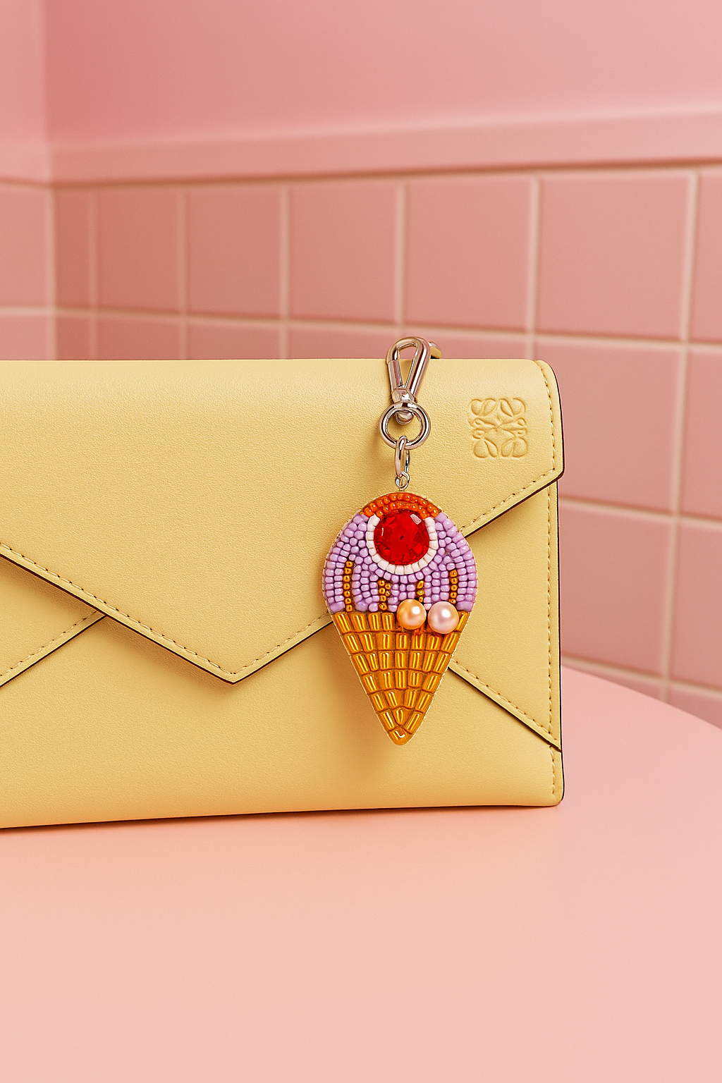Colgante para bolso con forma de cono de helado