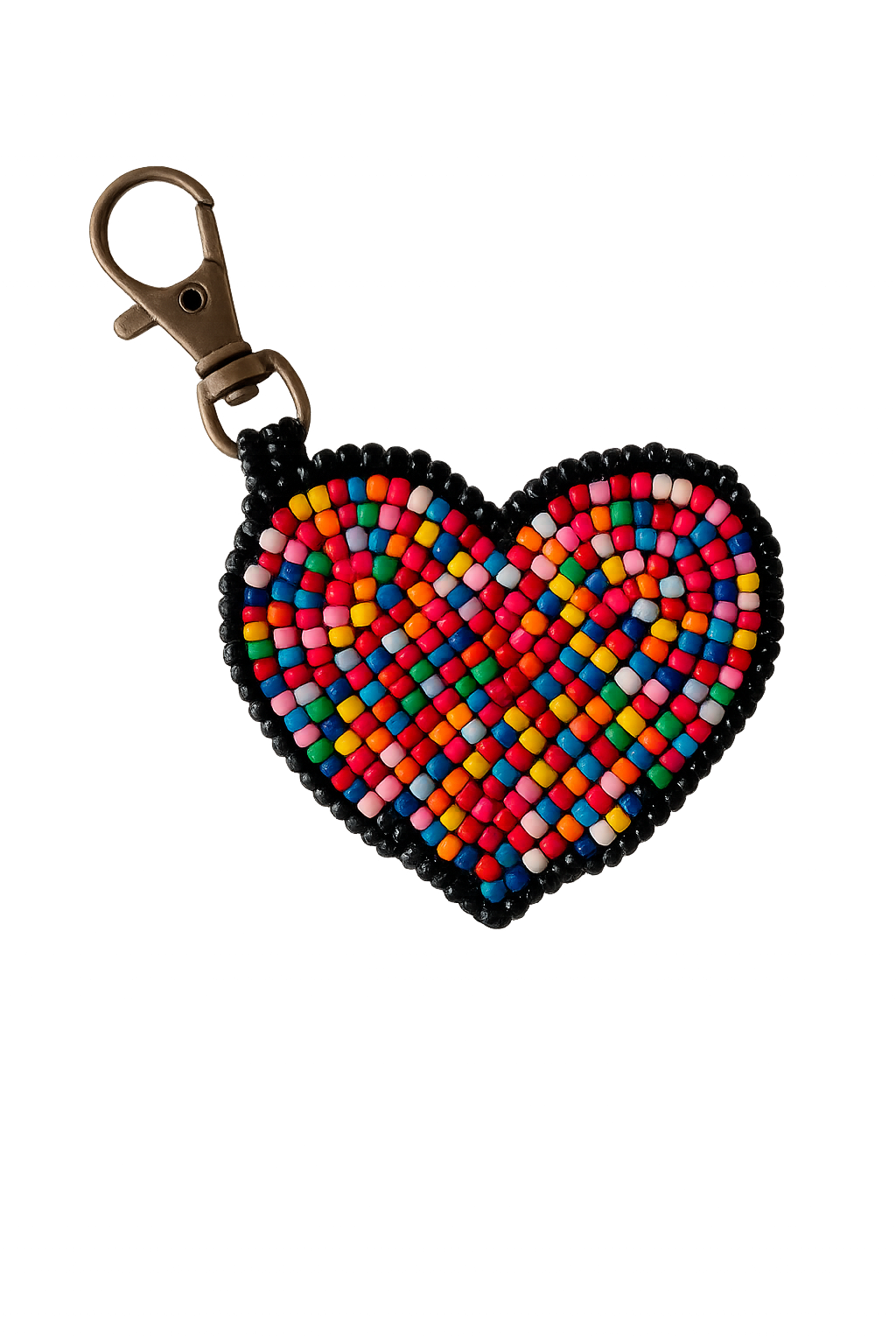 Charm para bolso con forma de corazón de confeti