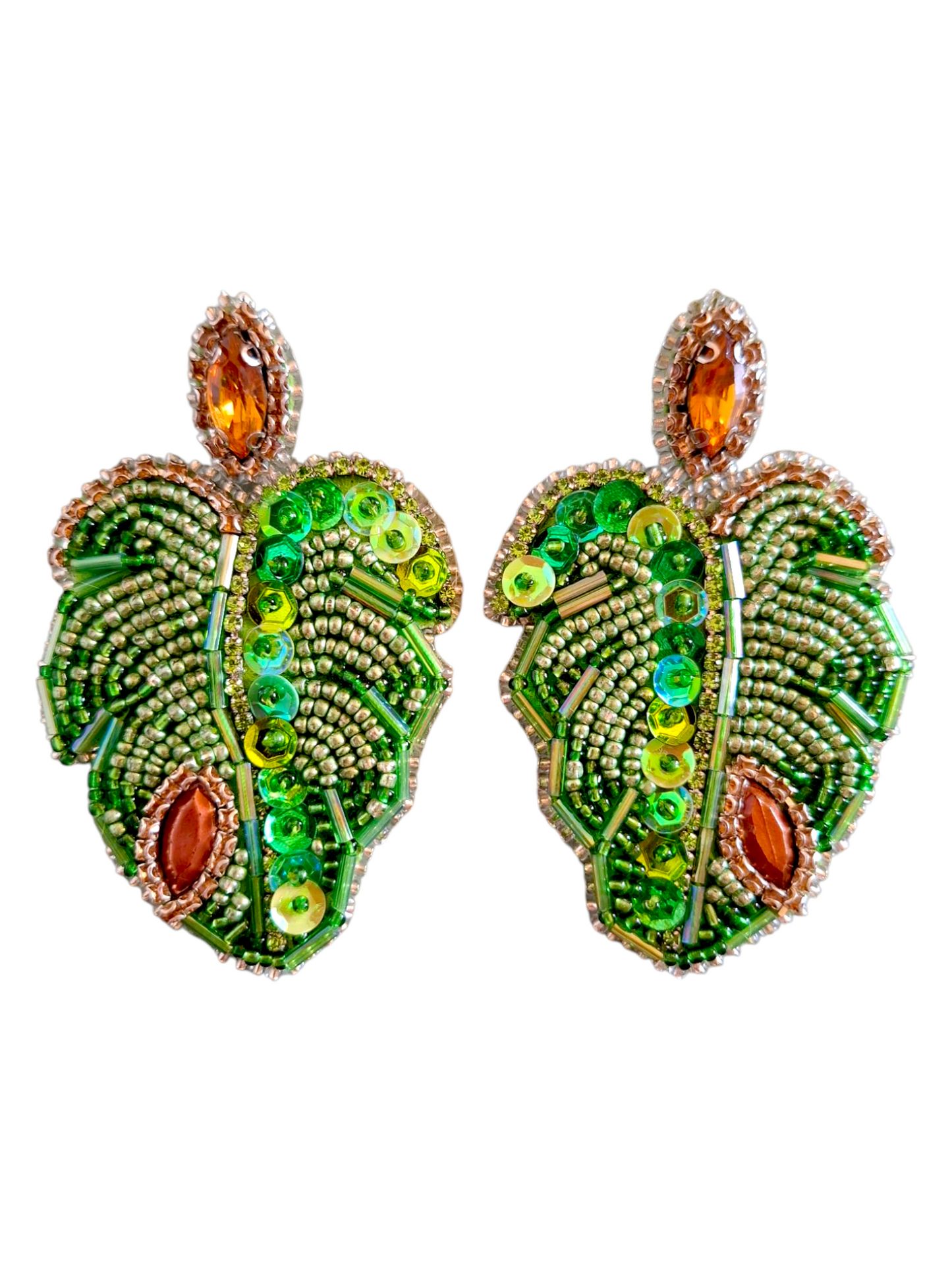 Pendientes de hojas de monstera