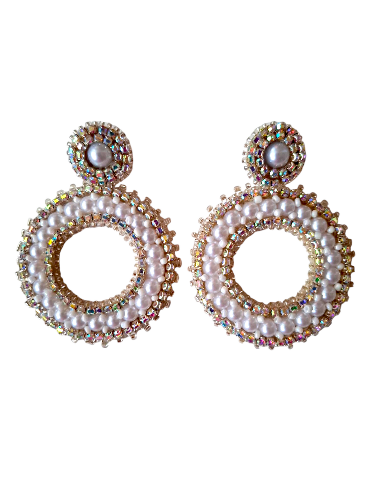 Pendientes de aro con perlas Pamela