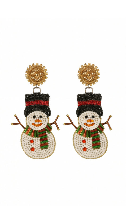Pendientes de muñeco de nieve