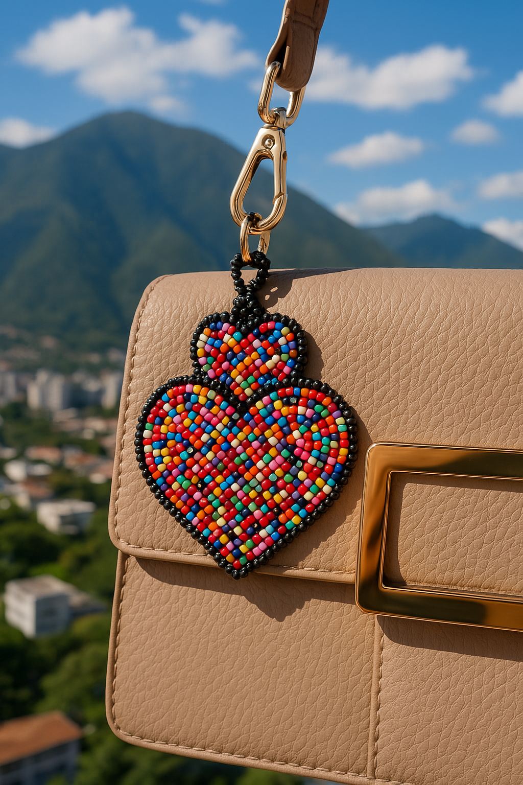 Charm para bolso con forma de corazón