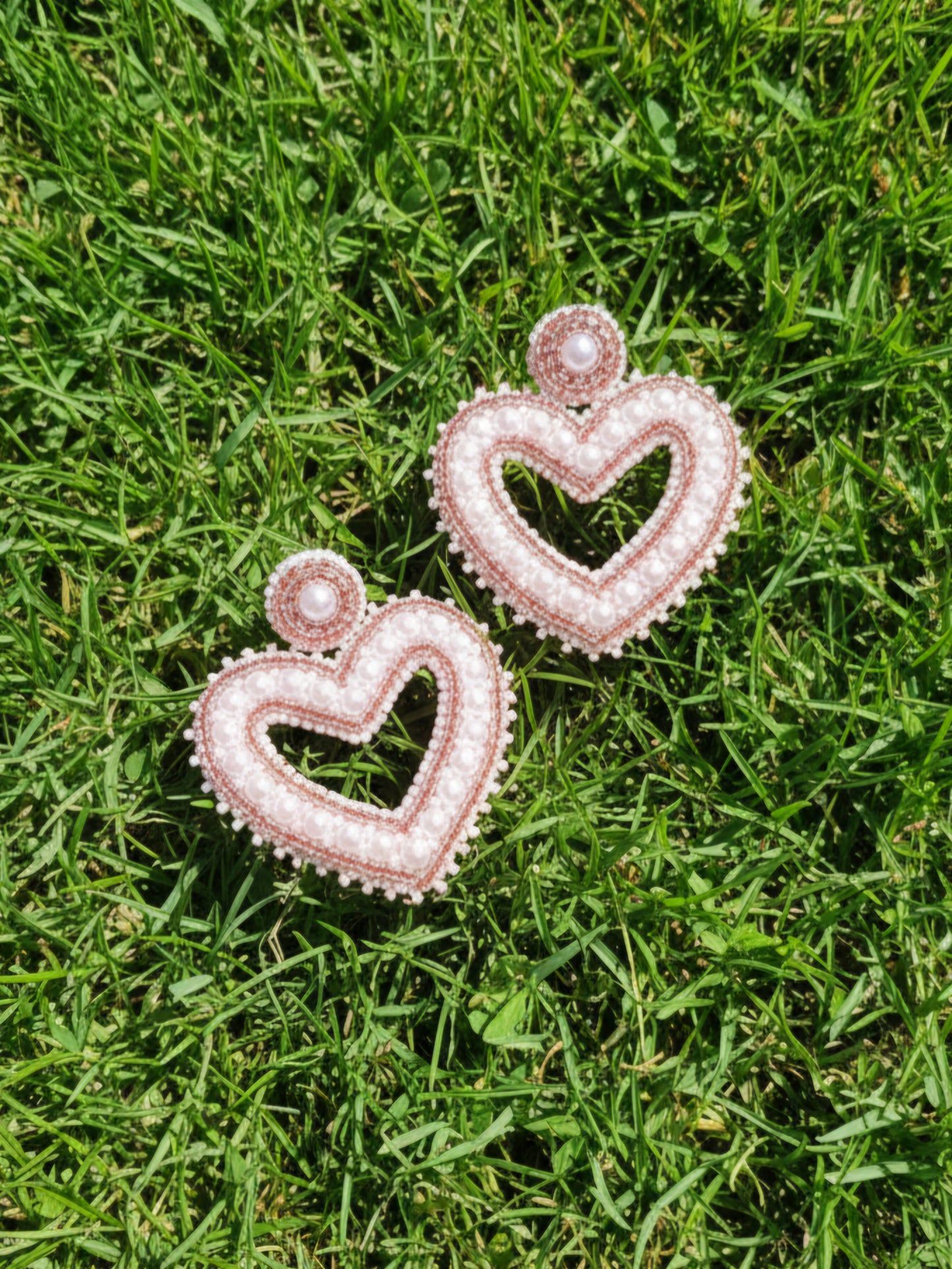 Pendientes Afrodita Perlas Corazones