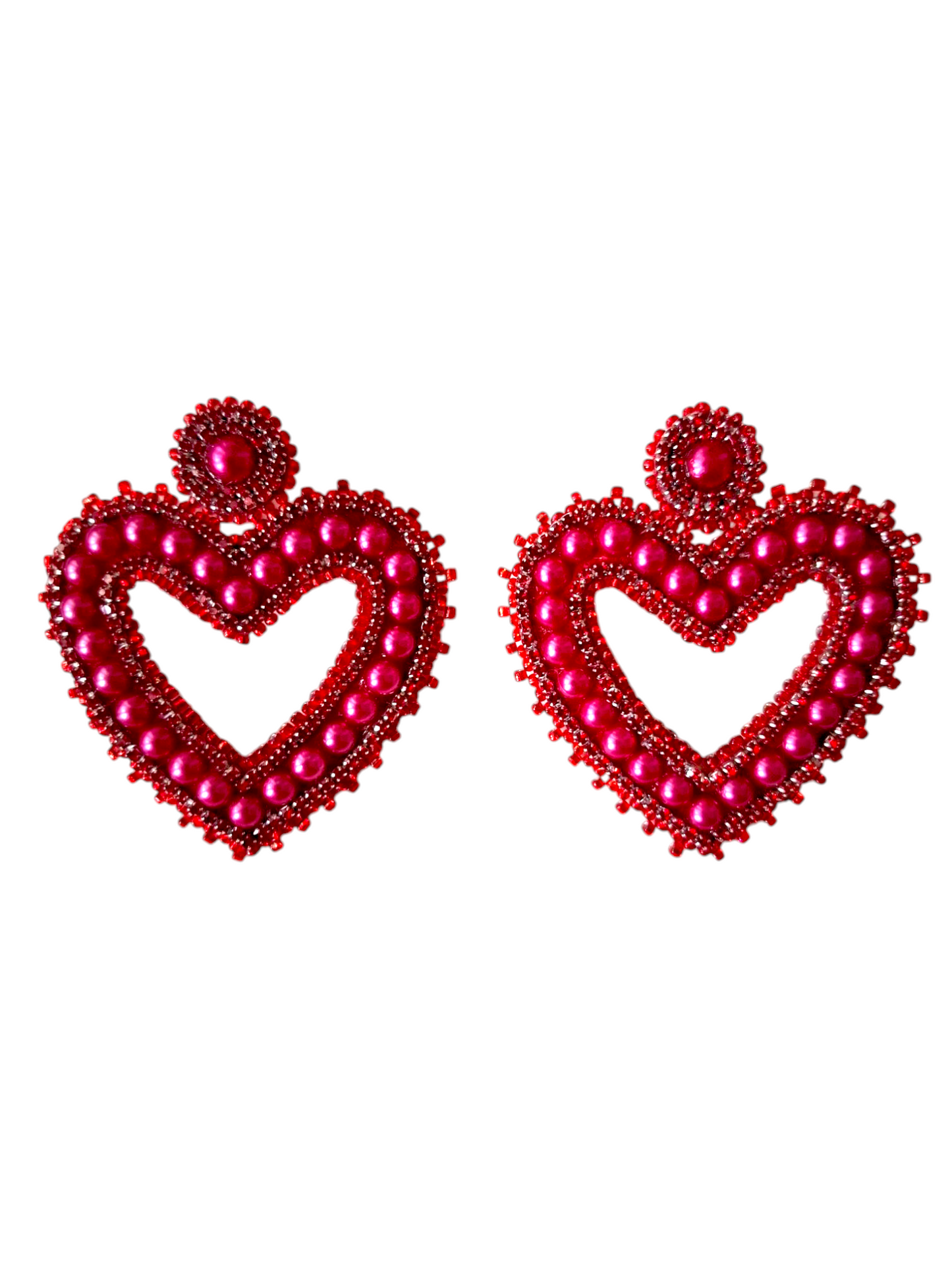 Pendientes Afrodita Perlas Corazones
