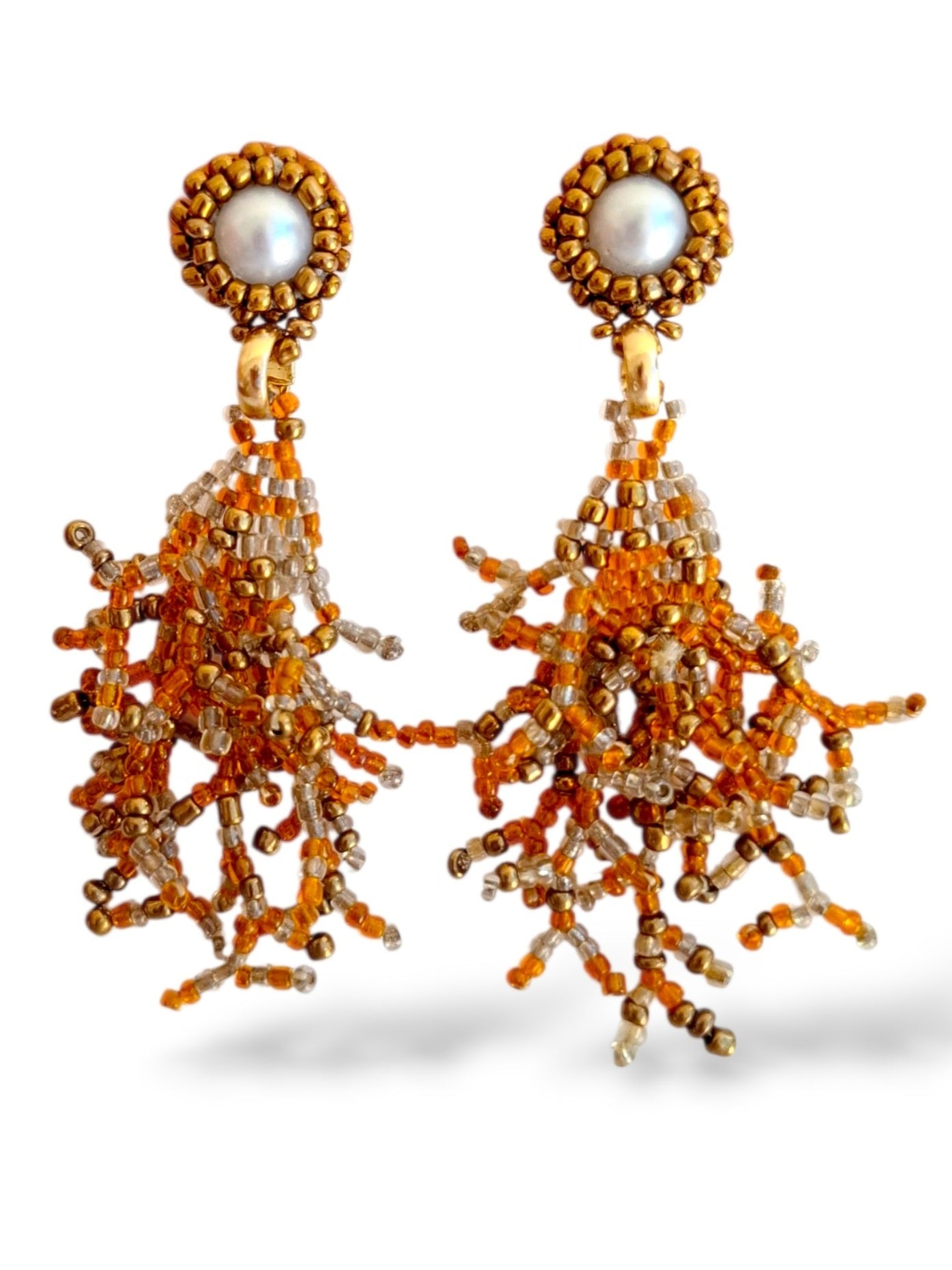 Coral Reef Pearl Statement Earrings