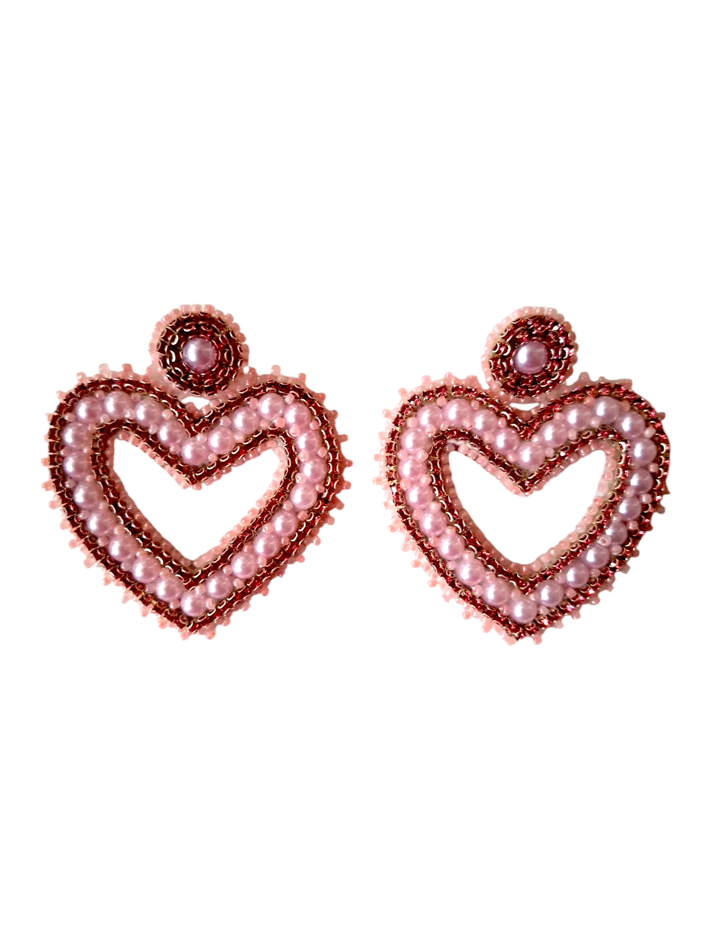 Pendientes Afrodita Perlas Corazones
