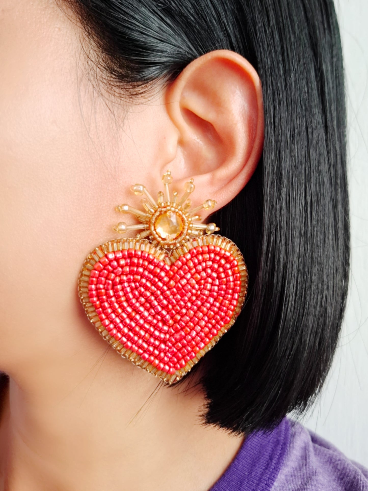 Pendientes de corazones de Venus