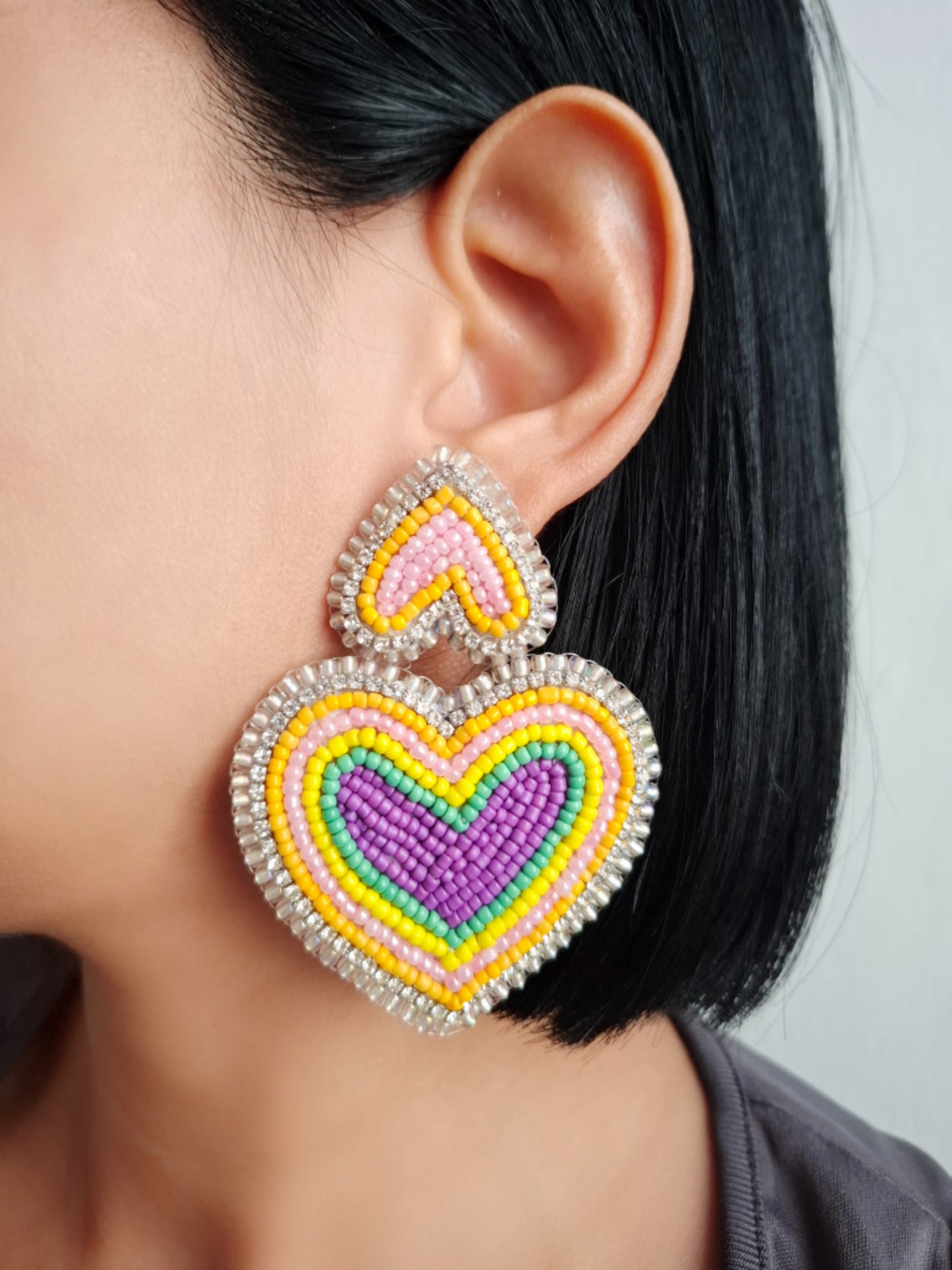 Watercolor Hearts Earrings