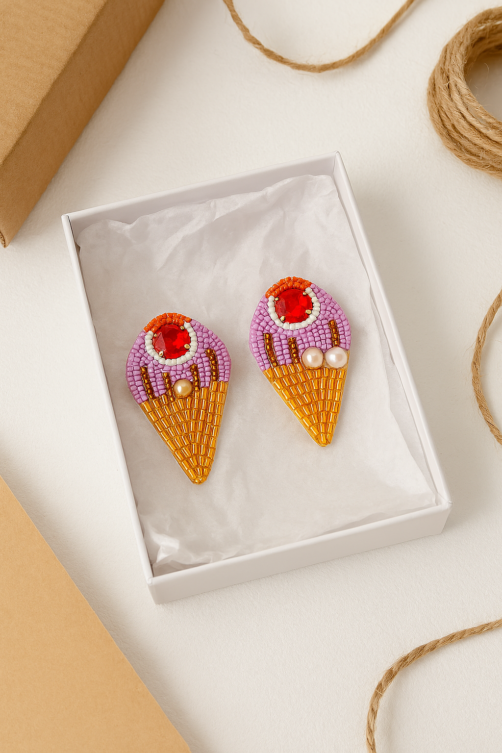 Pendientes de conos de helado