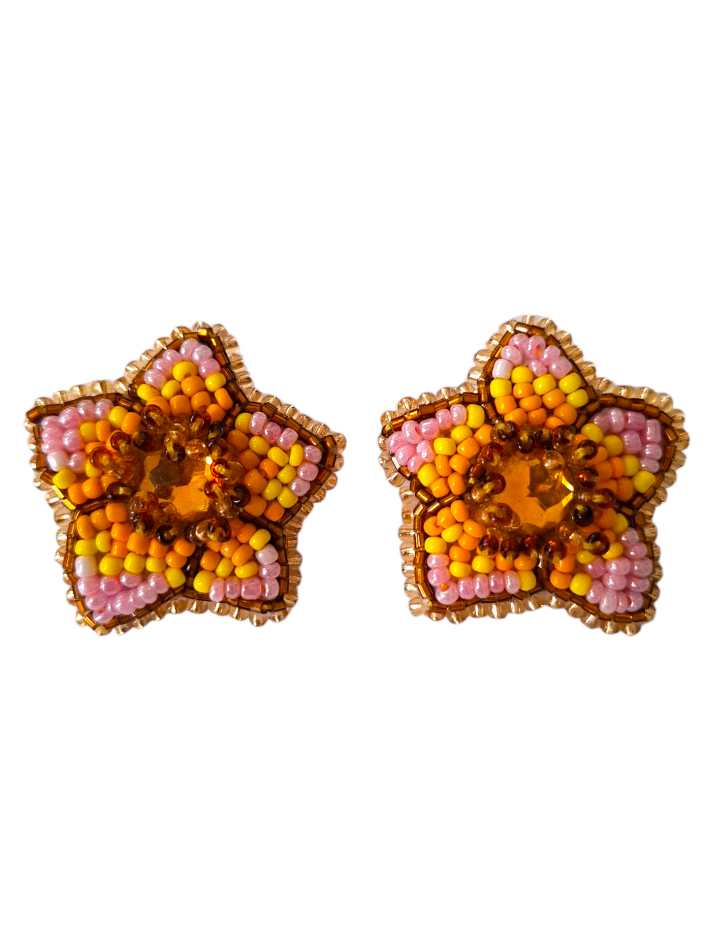 Pendientes de flores de zinnia