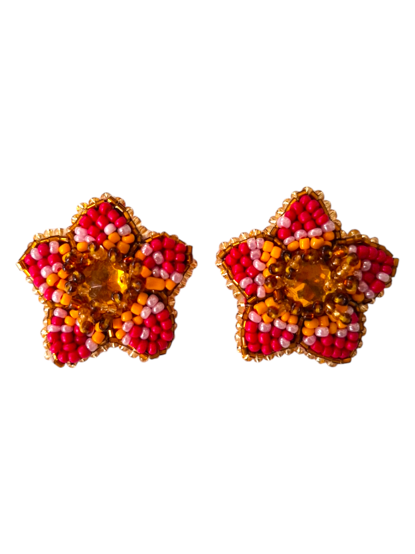 Pendientes de flores de zinnia