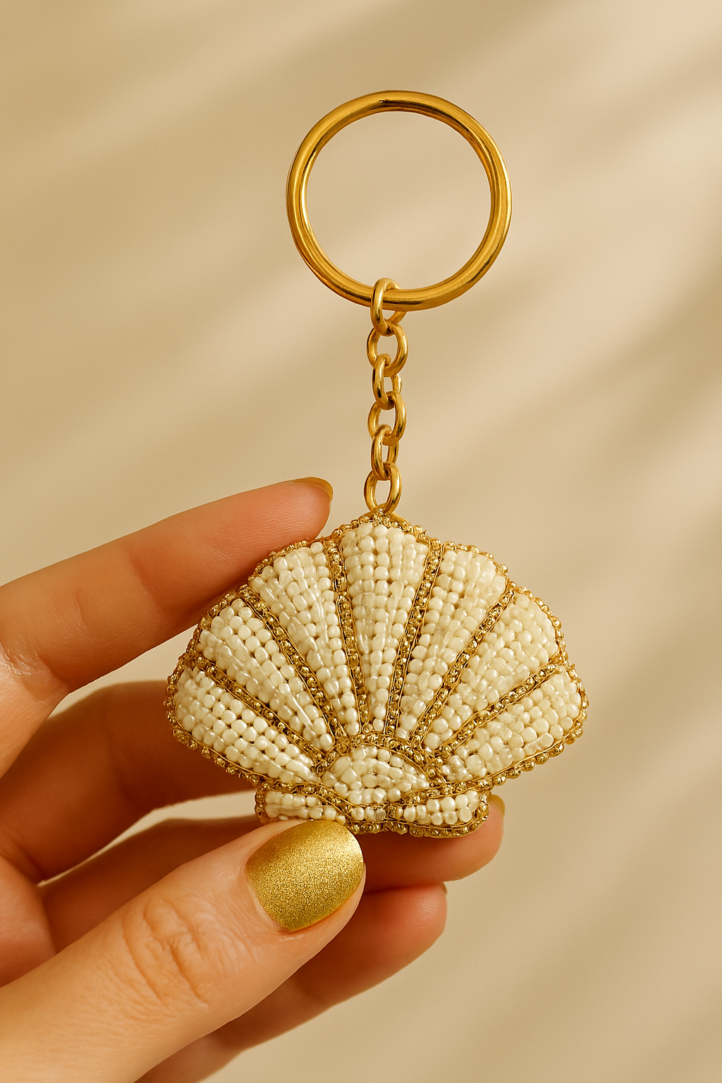 Charm para bolso con forma de concha marina
