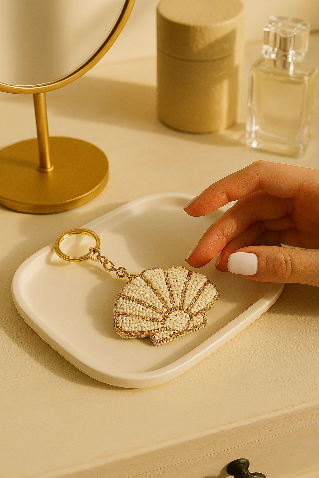 Charm para bolso con forma de concha marina