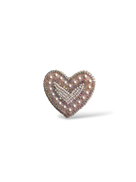 Pearls Heart Brooche