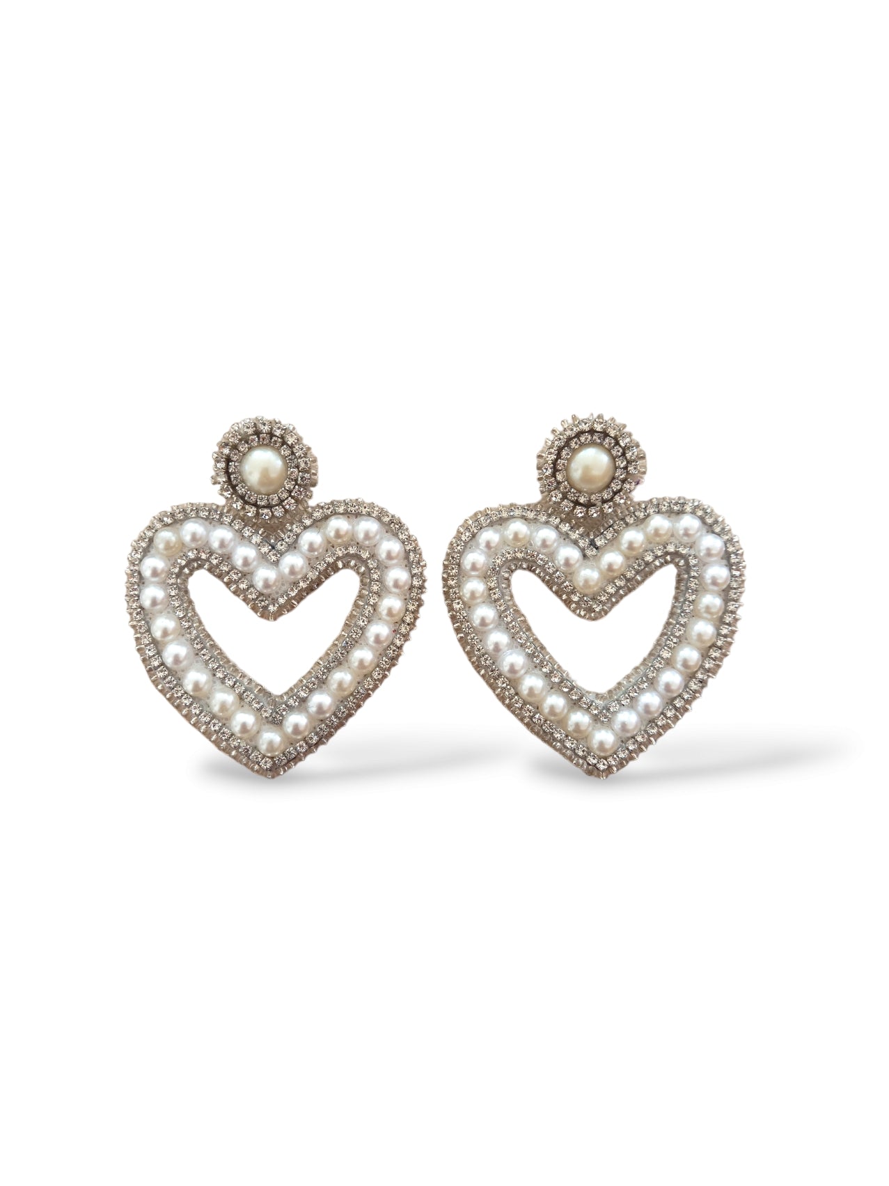 Pearls Hearts Earrings