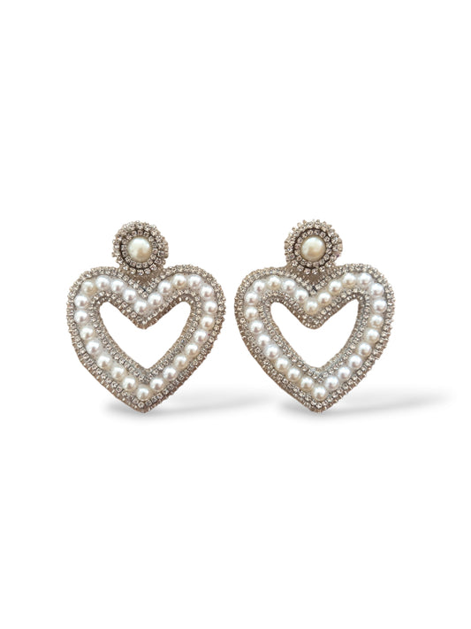 Pendientes Perlas Corazones