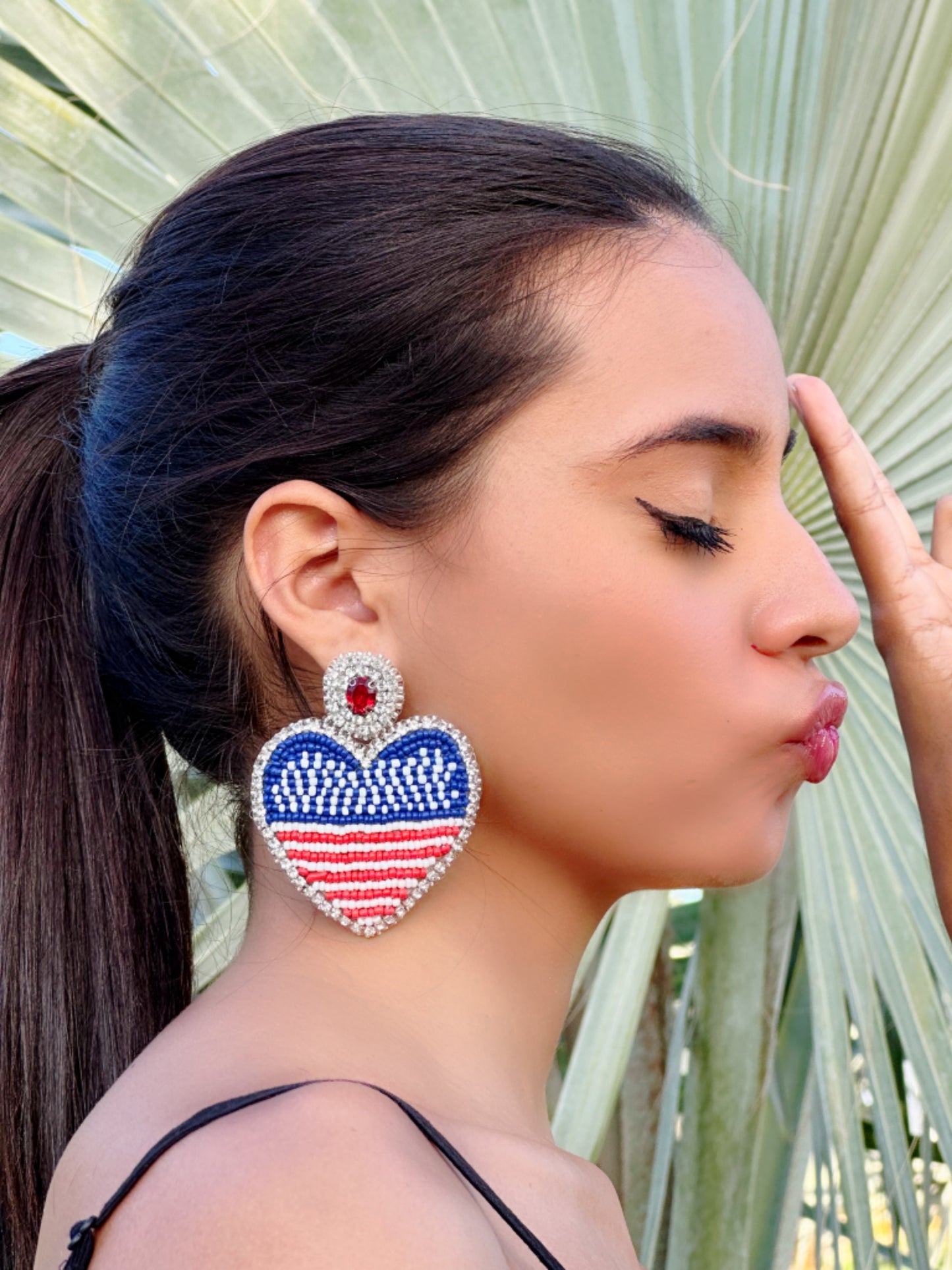 Pendientes de corazones americanos