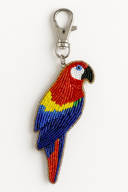 Colgante para bolso con forma de loro