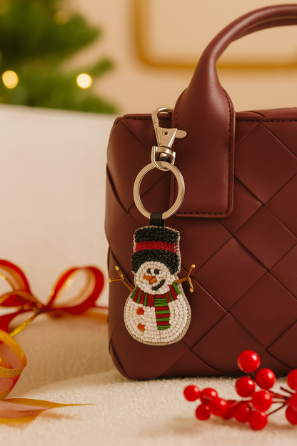 Colgante para bolso con forma de muñeco de nieve