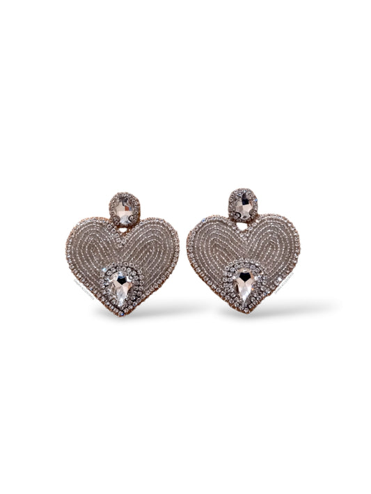 Silver Large Heart Earrings