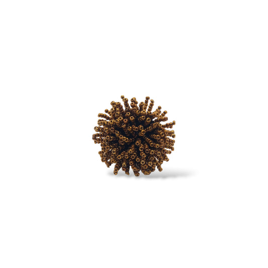 Brown Pom Pom Ring