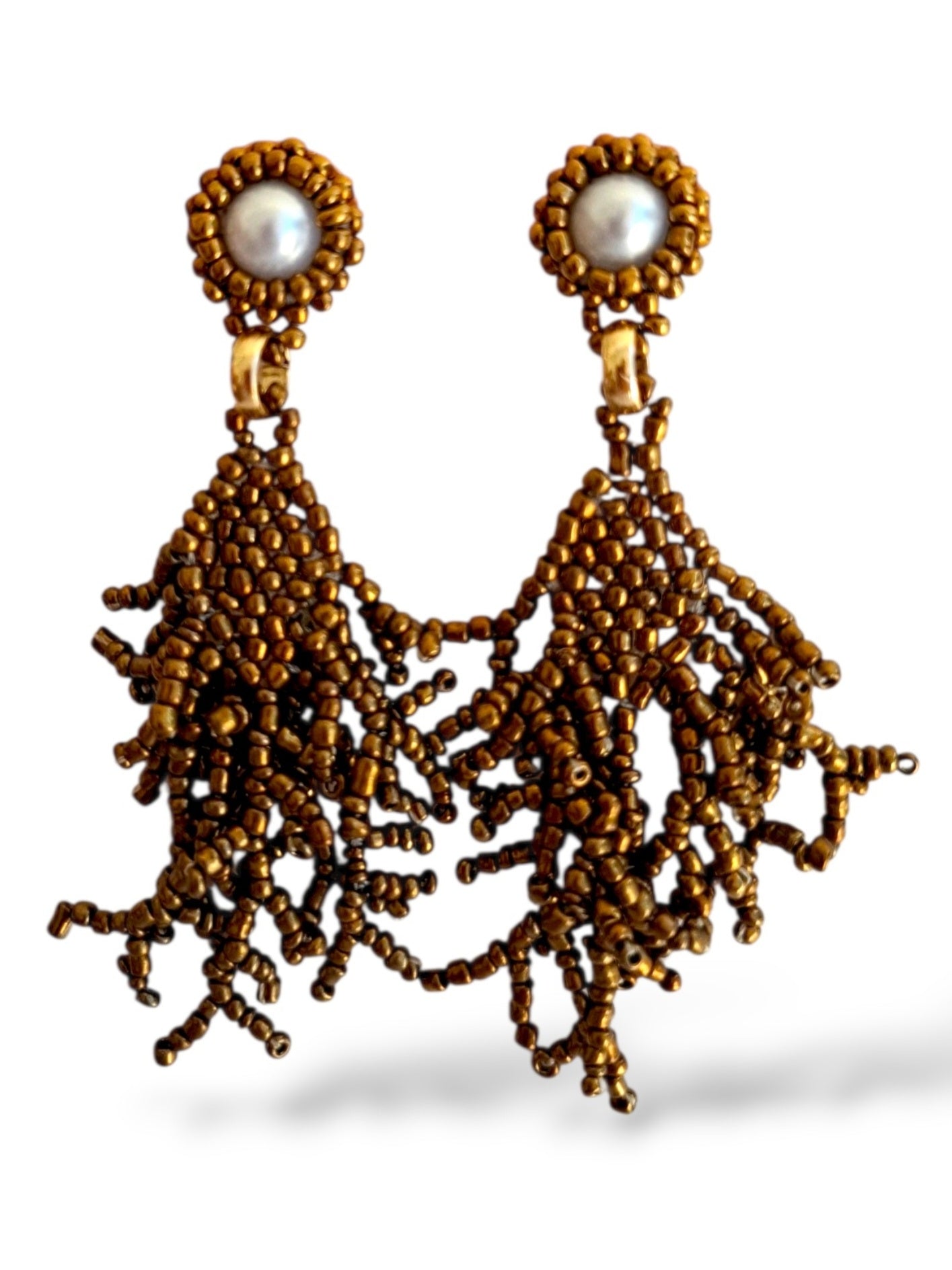 Coral Reef Pearl Statement Earrings