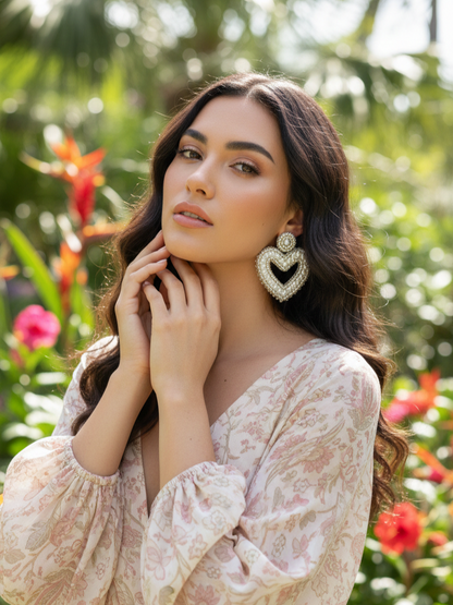 Pendientes Afrodita Perlas Corazones