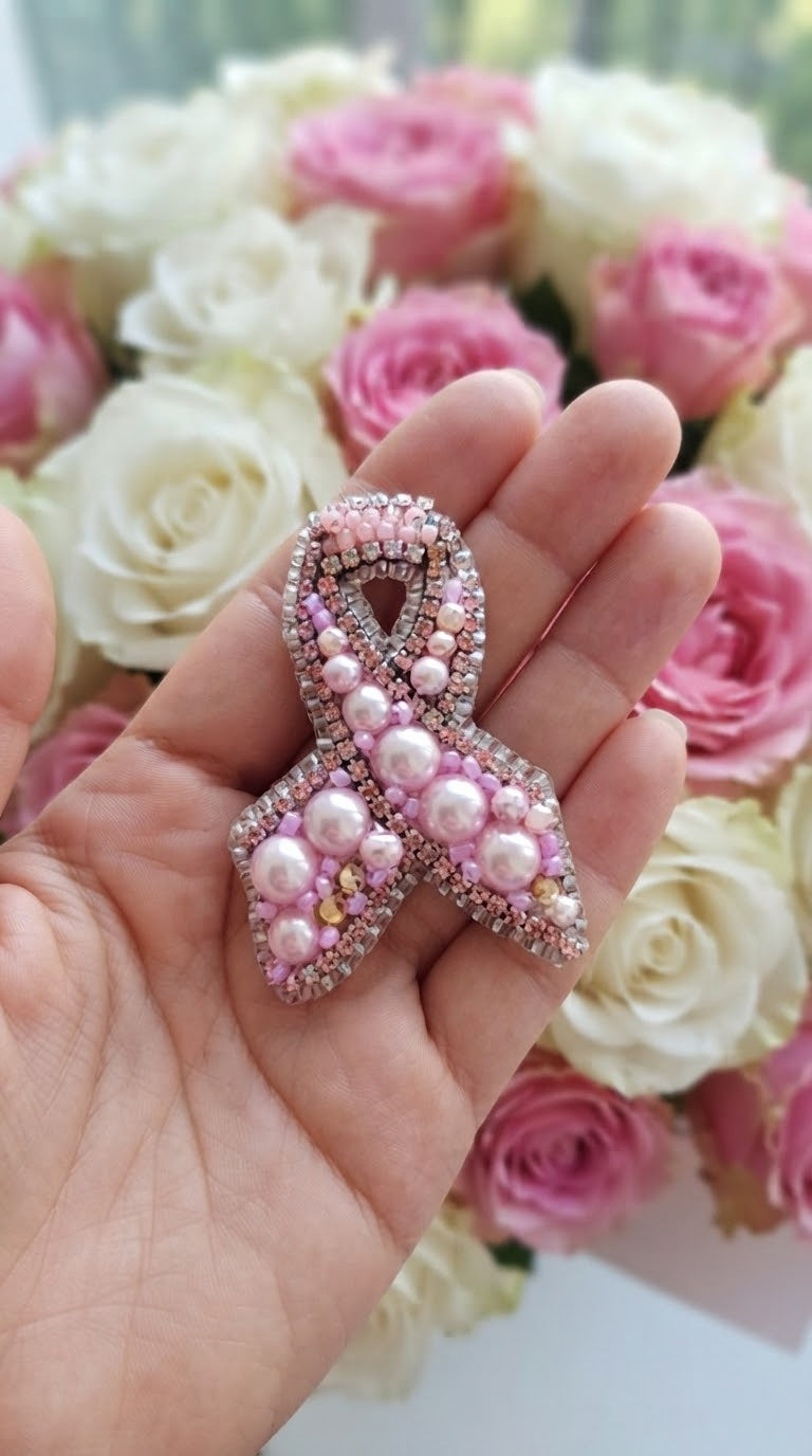 Pink Ribbon Brooch