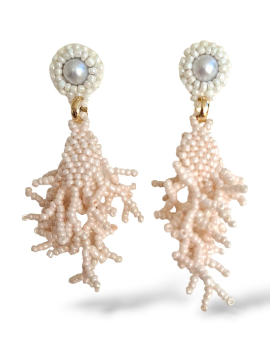 Coral Reef Pearl Statement Earrings