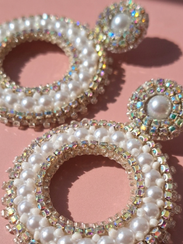 Pendientes de aro con perlas Pamela