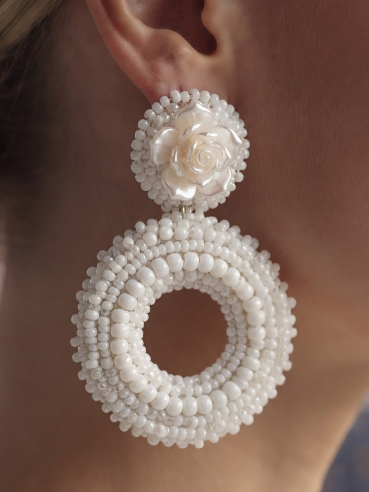 Aura Hoops Flowers Earrings
