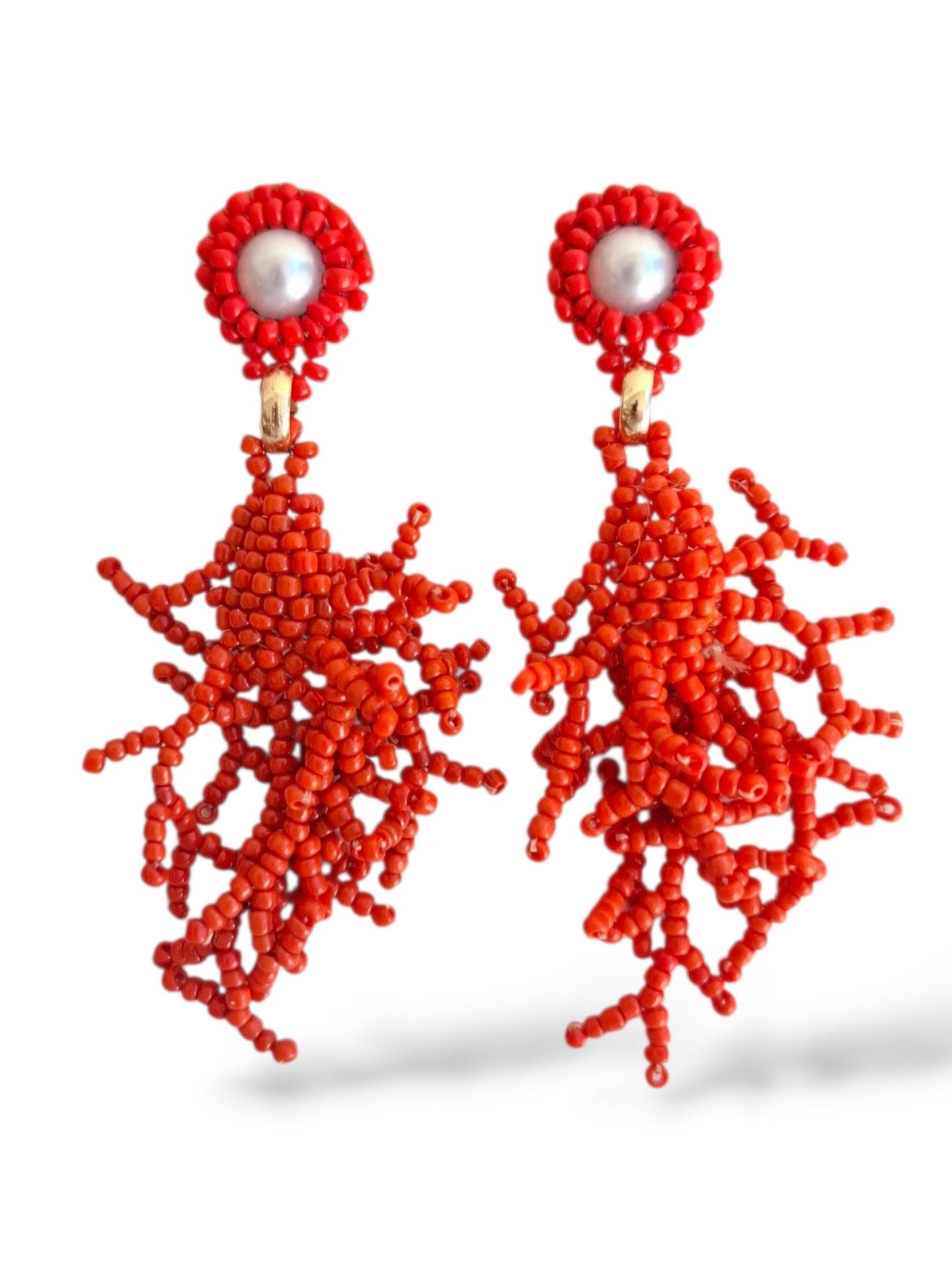 Coral Reef Pearl Statement Earrings