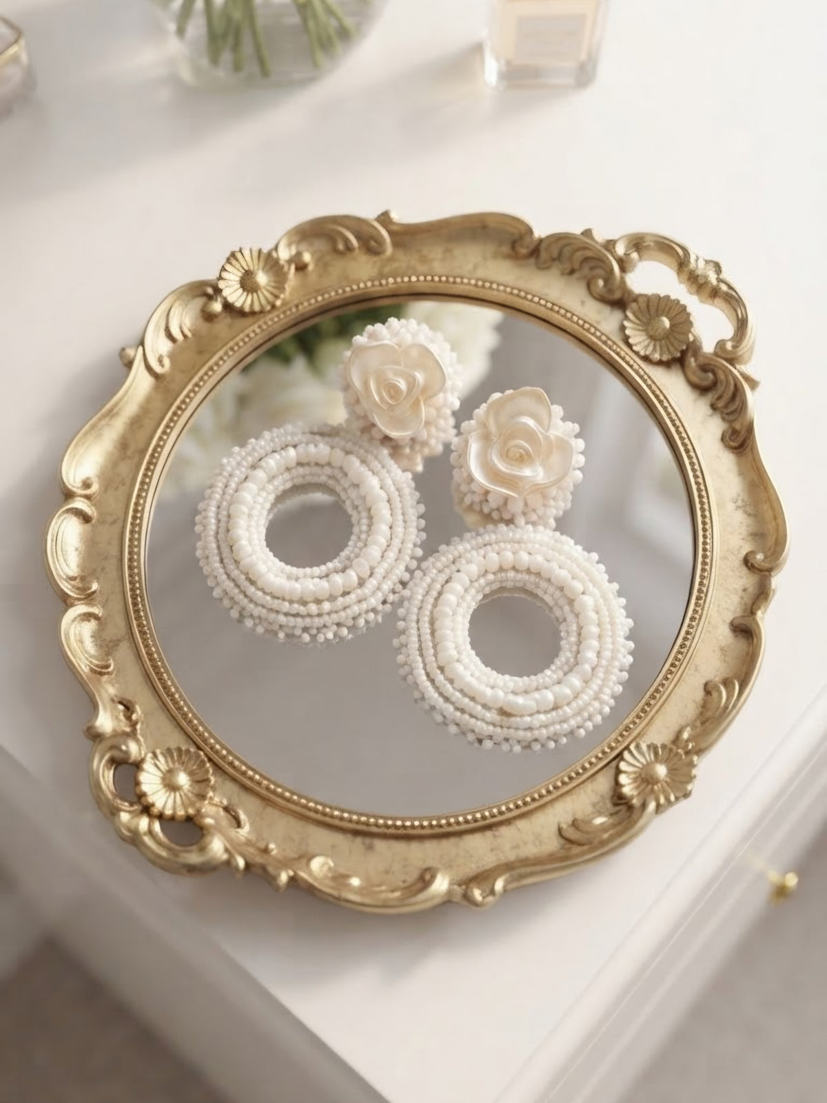 Aura Hoops Flowers Earrings