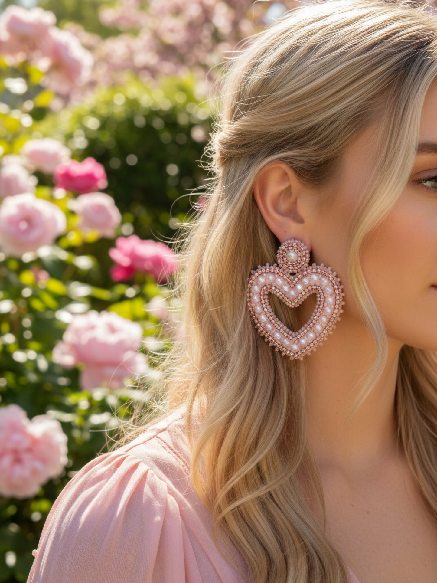 Pendientes Afrodita Perlas Corazones