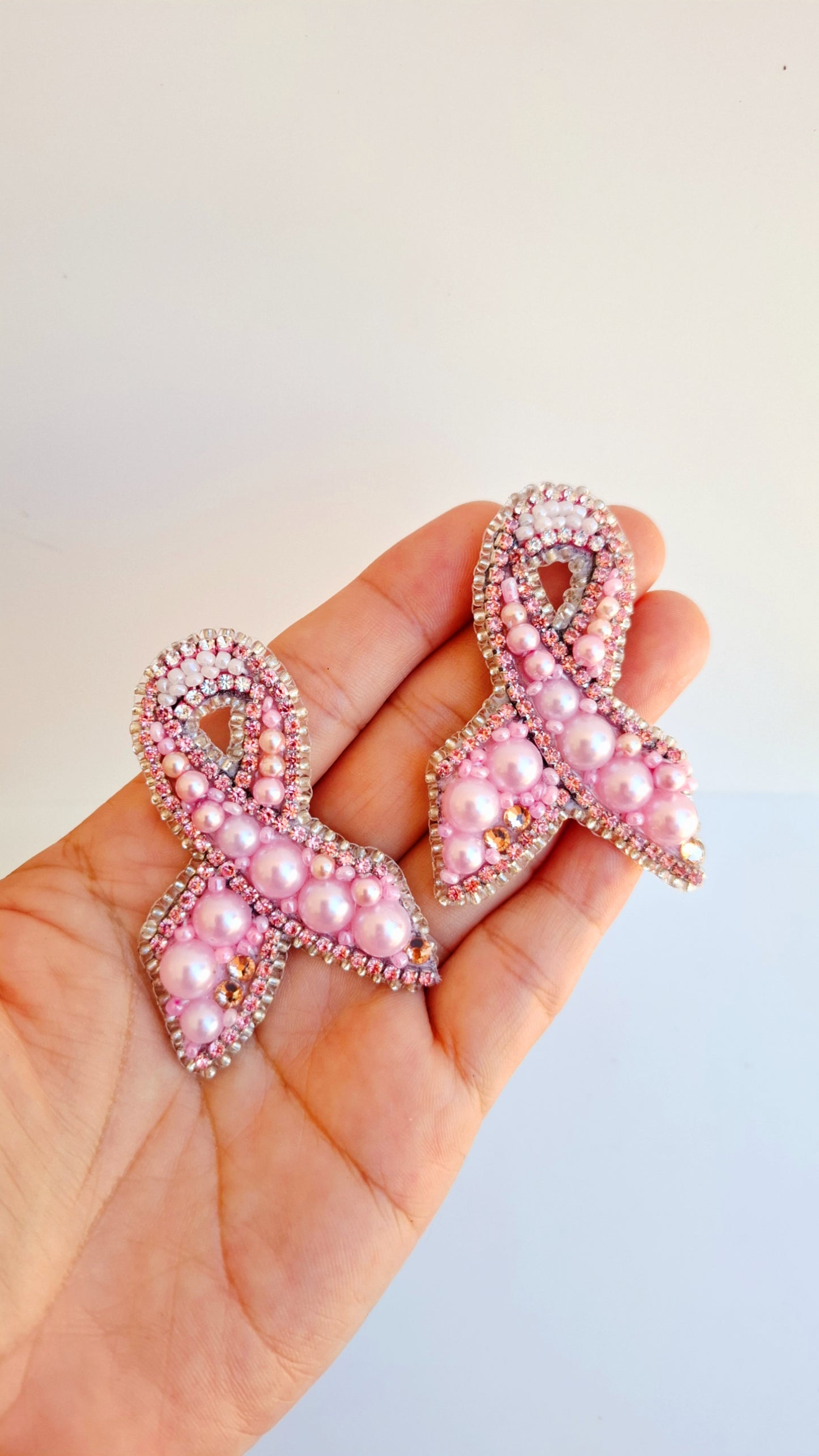 Pendientes de Lazo Rosa