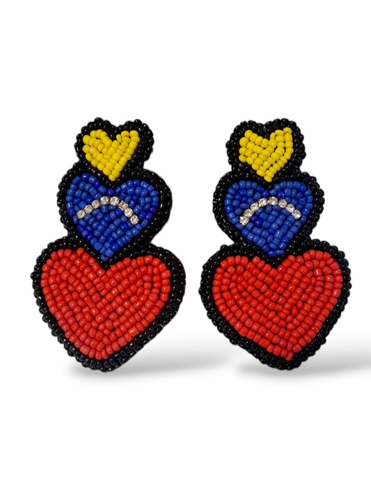 Pendientes colgantes de cuentas Venezuela Hearts