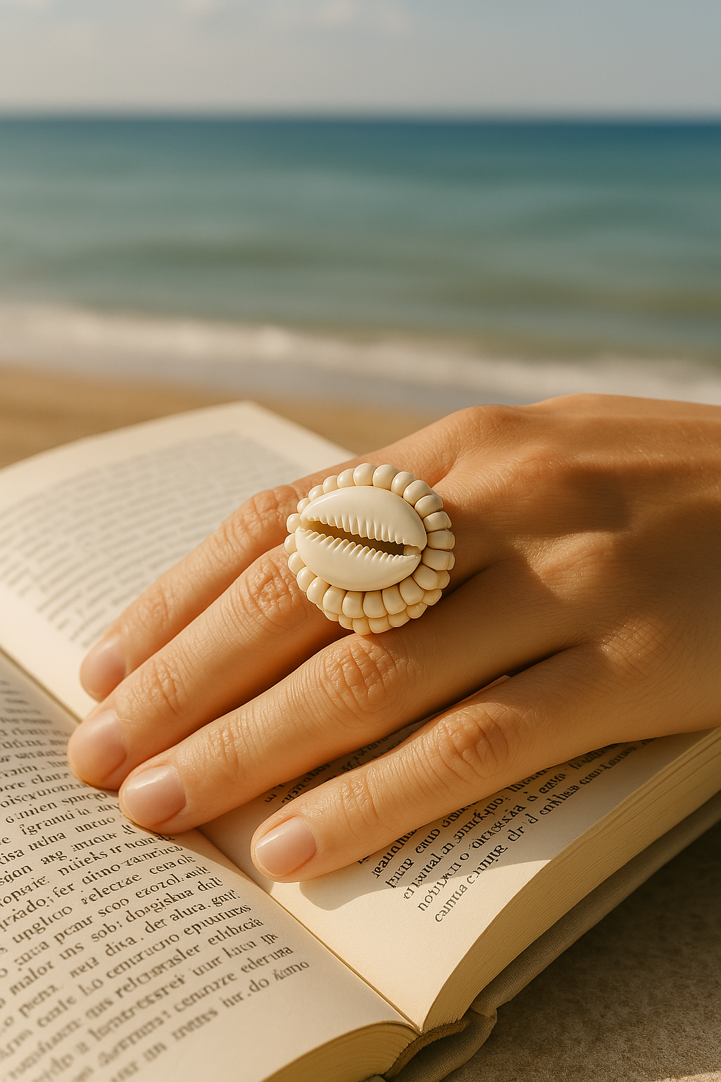 Anillo de concha marina