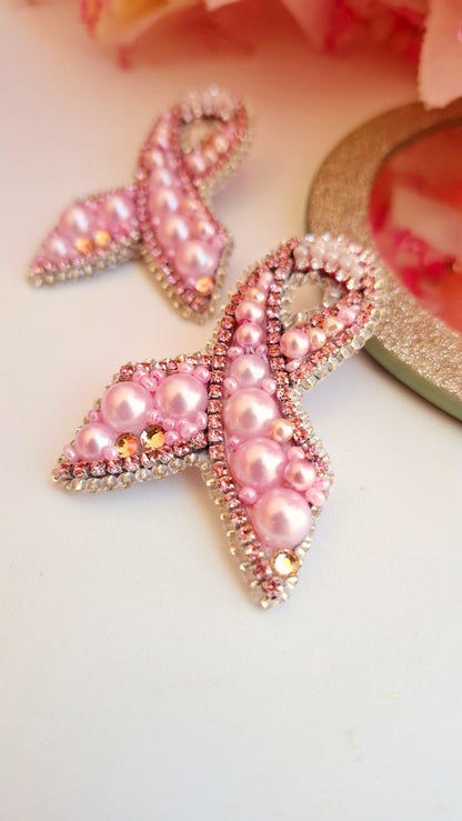 Pendientes de Lazo Rosa