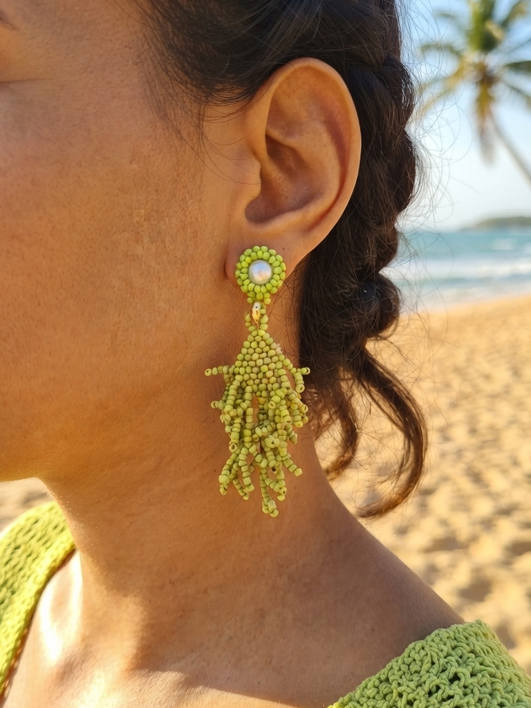 Pendientes de Perlas Corales.