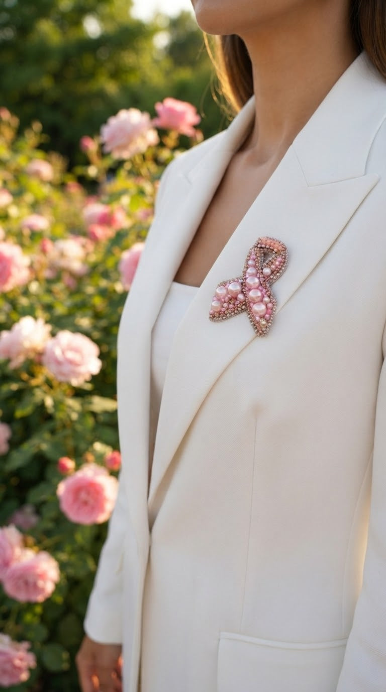 Pink Ribbon Brooch