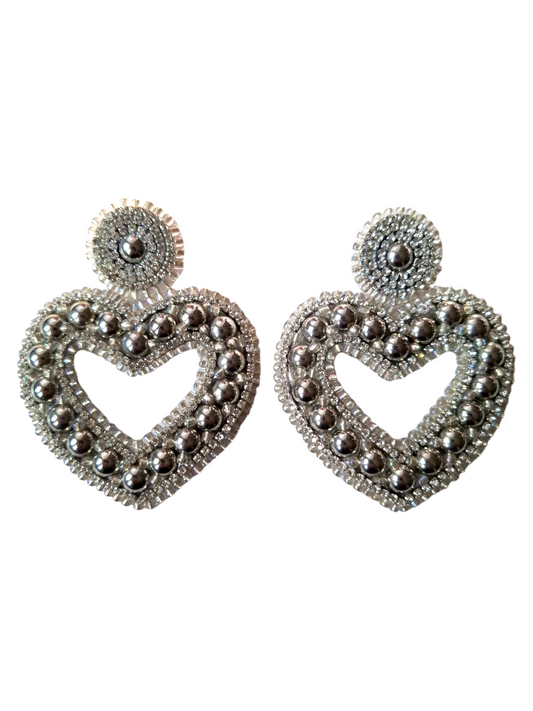 Silver Hearts Earrings