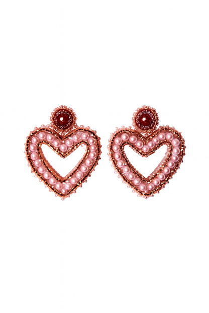 Pendientes Afrodita Perlas Corazones